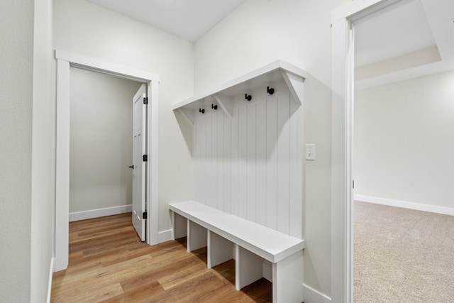 mudroom with light wood-type flooring