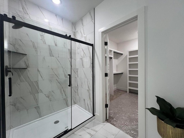 bathroom featuring walk in shower
