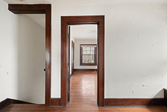 hallway featuring hardwood / wood-style flooring