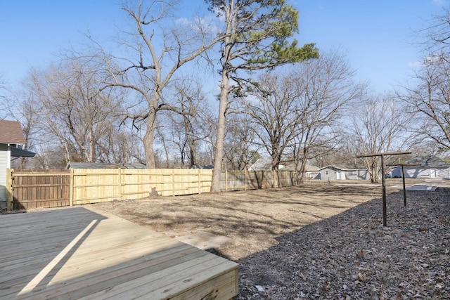 view of yard featuring a deck