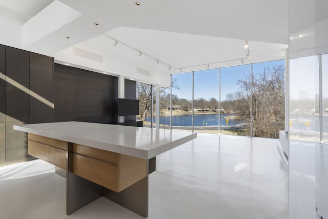 office area featuring expansive windows