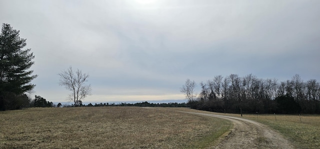 view of road featuring a rural view