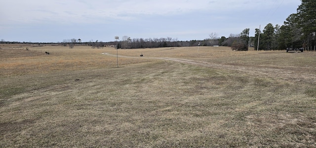 view of road with a rural view