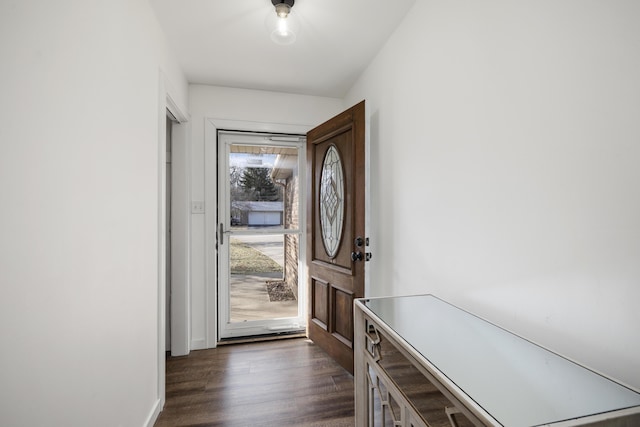 interior space featuring dark wood-type flooring