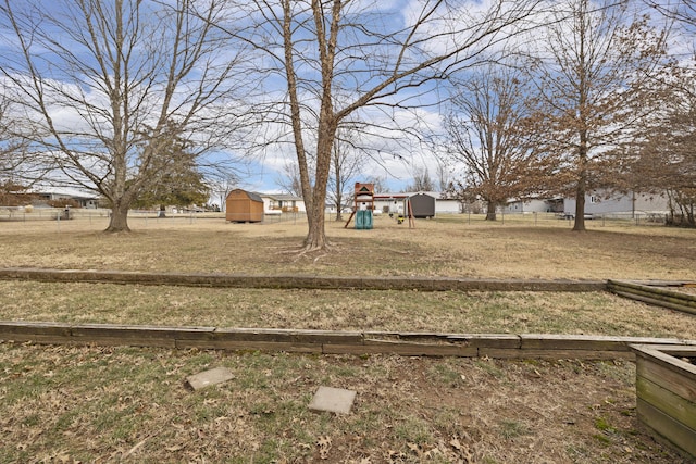 view of yard featuring a playground