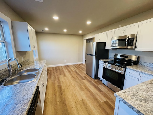 kitchen featuring white cabinetry, sink, and stainless steel appliances