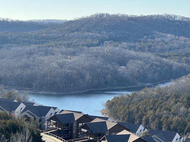 property view of water with a view of trees