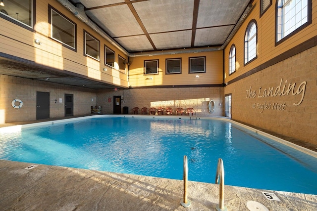 pool with a patio