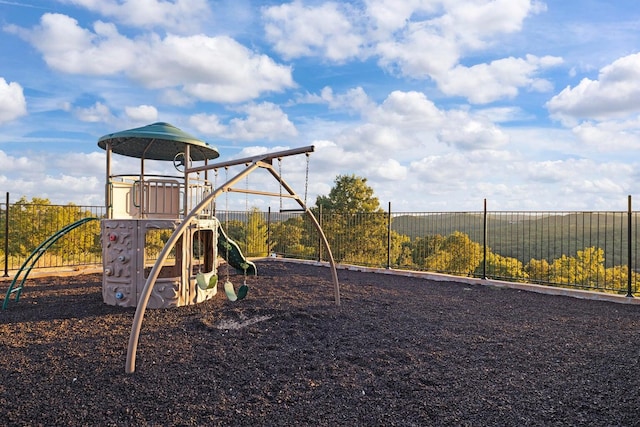 community play area with fence