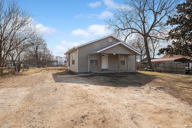 view of front of property with a porch