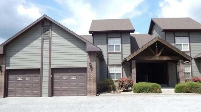 front facade with a garage