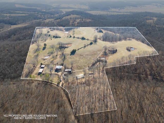 bird's eye view with a rural view