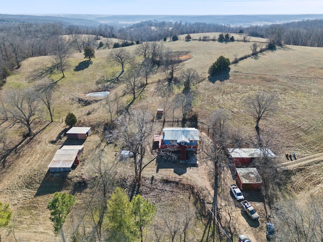 drone / aerial view featuring a rural view