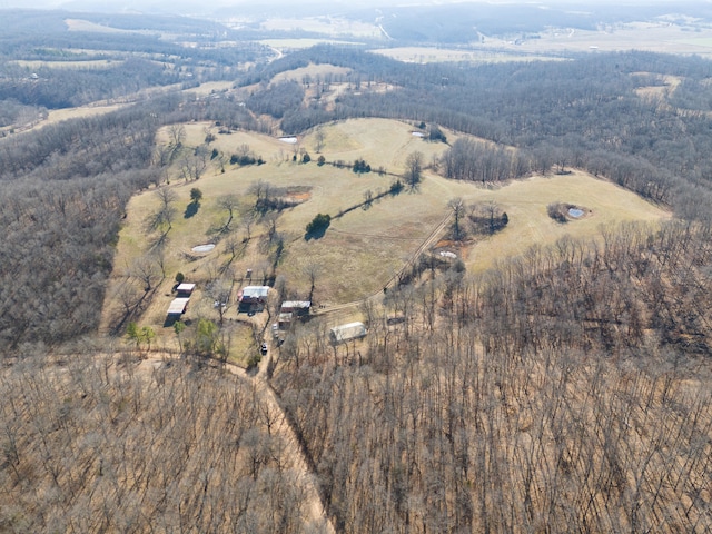 bird's eye view with a rural view