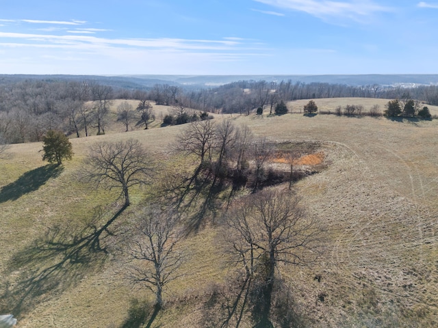 birds eye view of property with a rural view