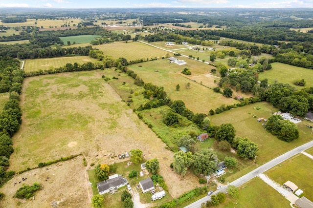 bird's eye view with a rural view