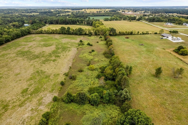 aerial view featuring a rural view