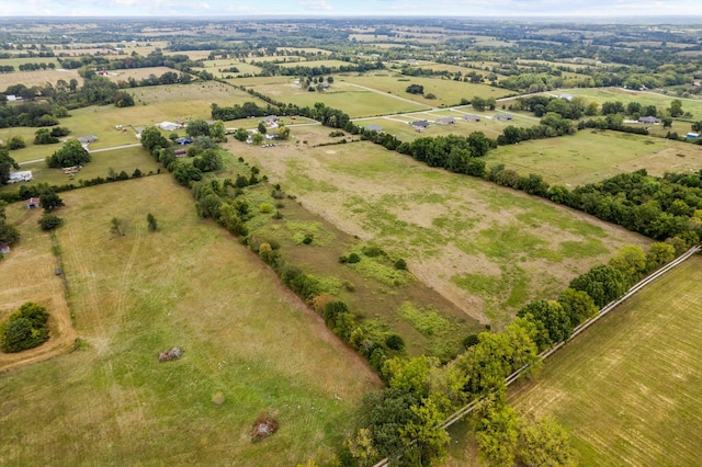 aerial view with a rural view