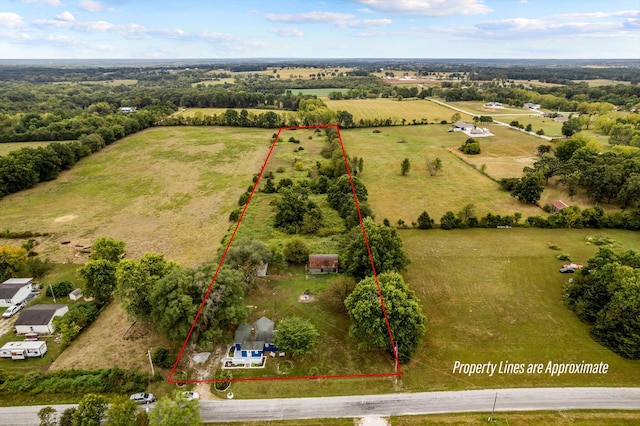 drone / aerial view featuring a rural view