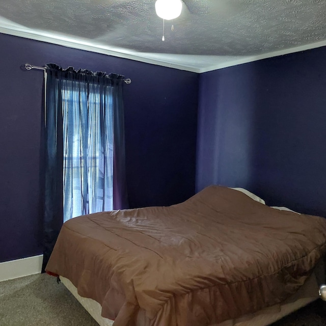 bedroom with a textured ceiling