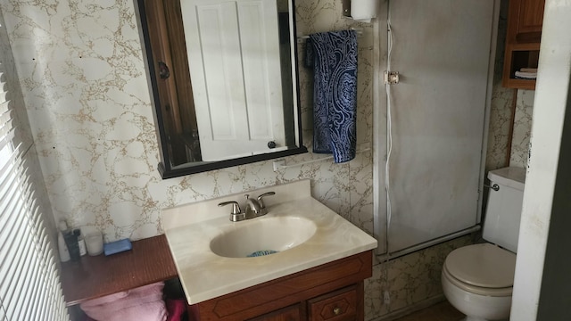 bathroom with vanity and toilet