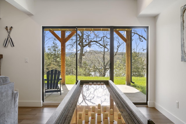 doorway featuring hardwood / wood-style flooring