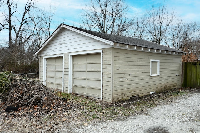 view of garage