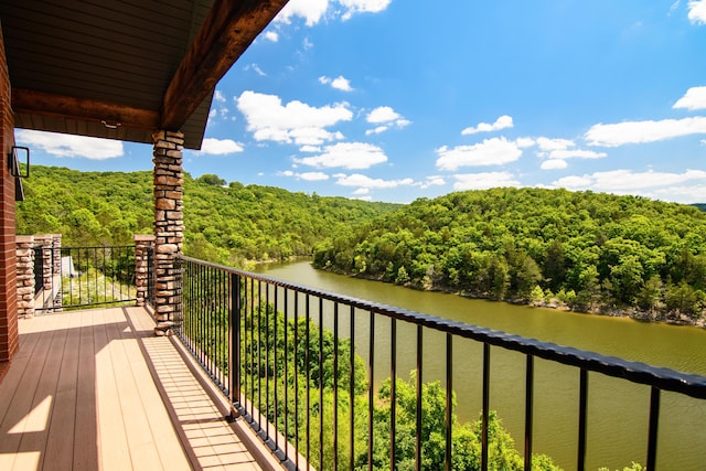 balcony with a water view