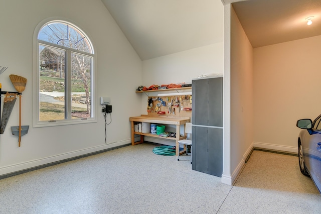 interior space with lofted ceiling and plenty of natural light