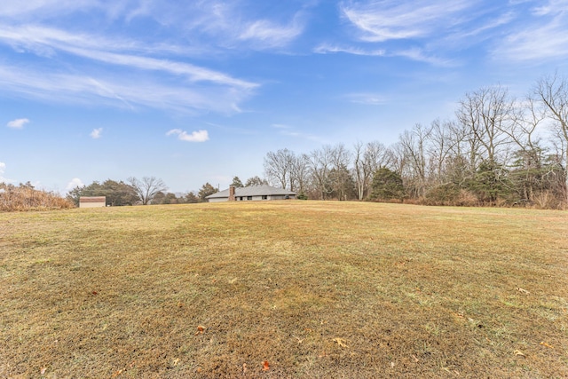 view of yard with a rural view