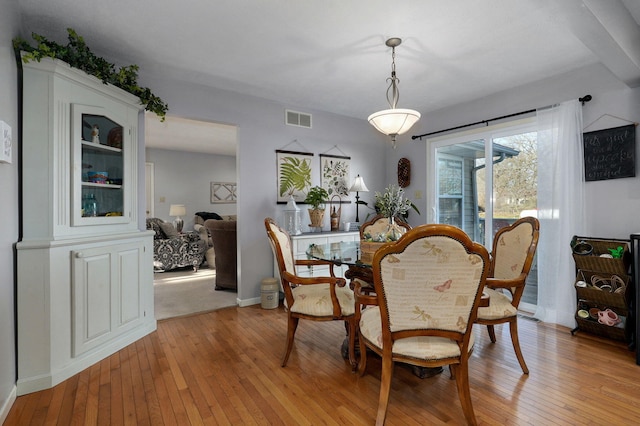 dining area featuring light hardwood / wood-style floors