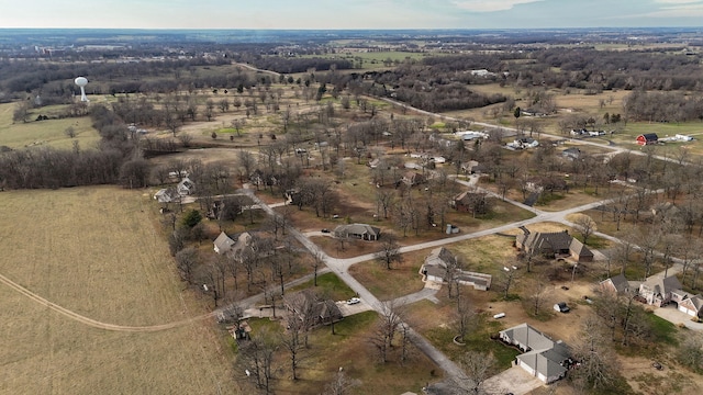 bird's eye view featuring a rural view