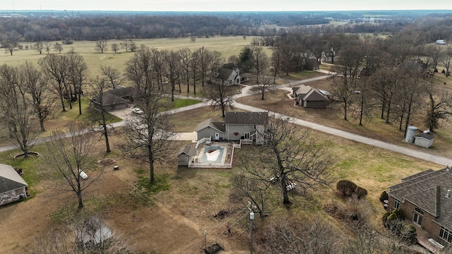 drone / aerial view with a rural view