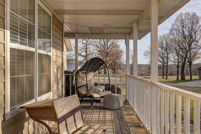 deck featuring a porch