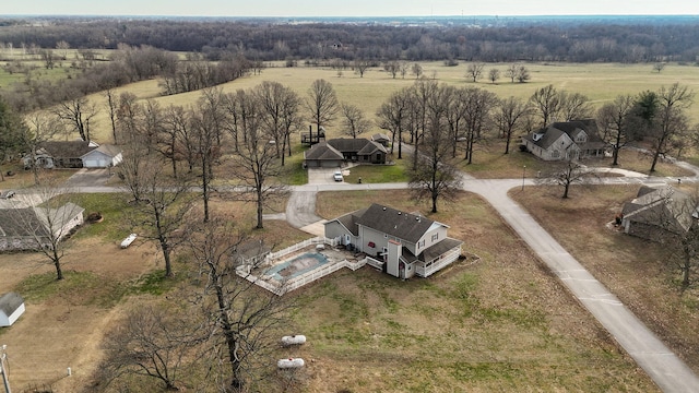 drone / aerial view featuring a rural view