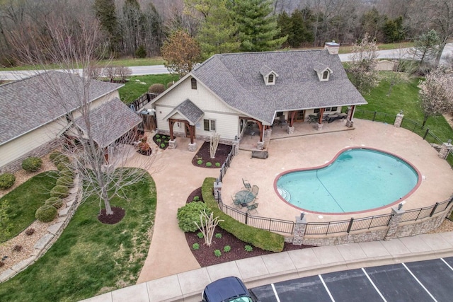 view of swimming pool with a patio