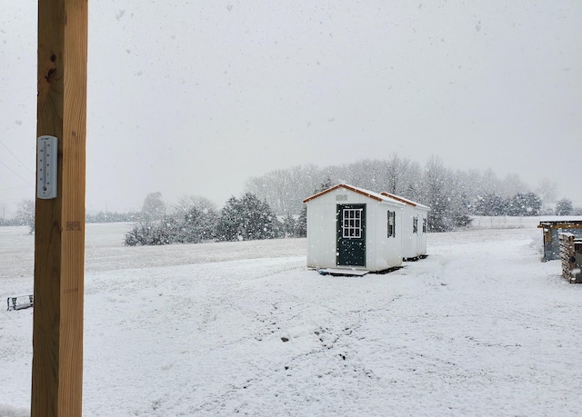 view of snow covered structure