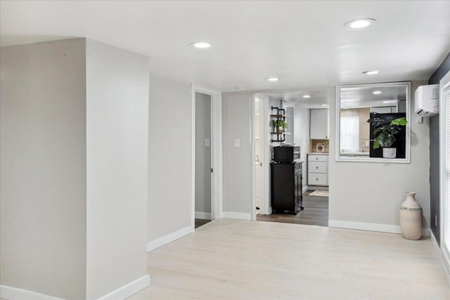 hall featuring light wood-type flooring