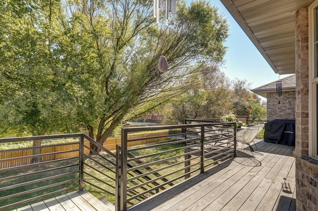 deck with area for grilling