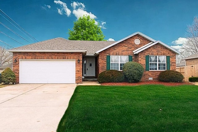 775 Aspen St, Marshfield, MO 65706 - ranch-style home featuring brick siding, a garage, driveway, and roof with shingles
