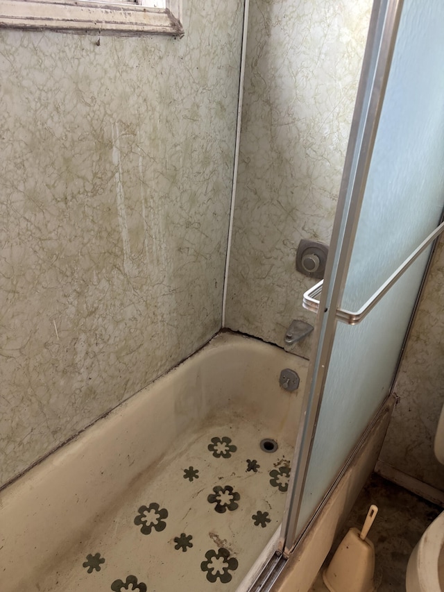 bathroom with separate shower and tub