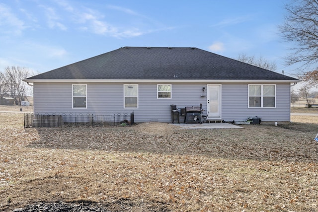 rear view of house with a patio area