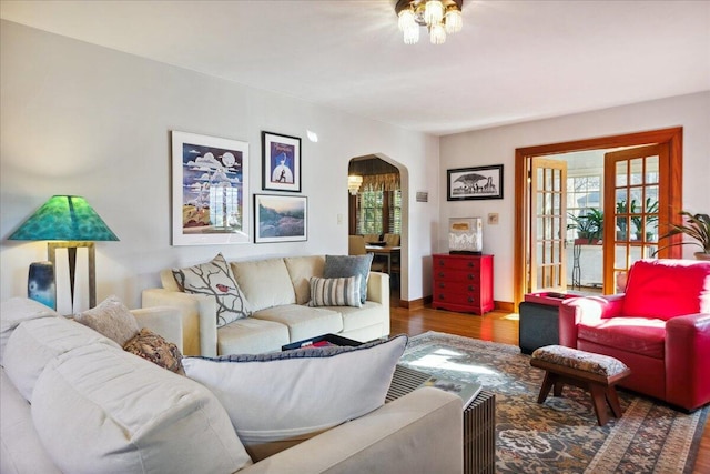 living room featuring hardwood / wood-style flooring