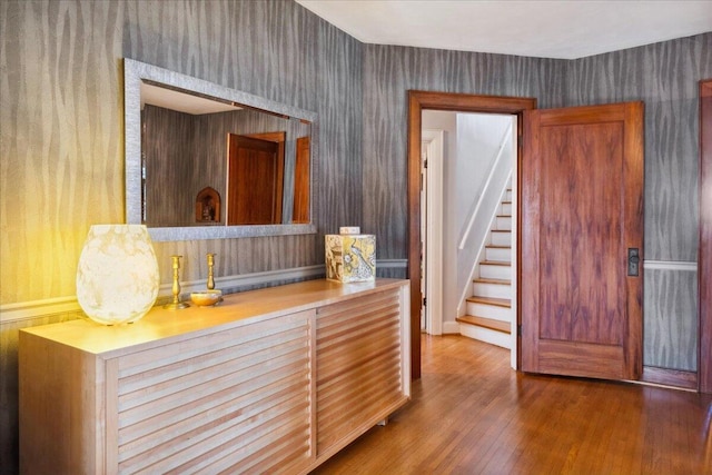 foyer featuring hardwood / wood-style floors