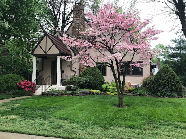 view of front of house featuring a front yard