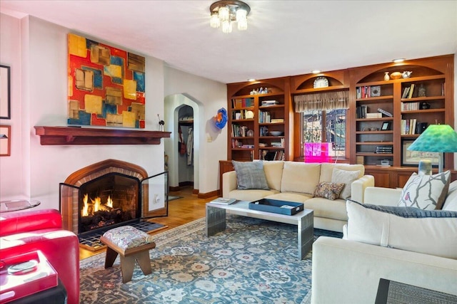 living room featuring hardwood / wood-style floors