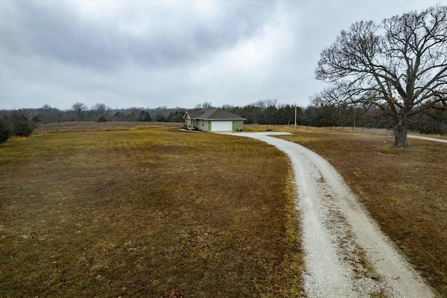 view of street featuring a rural view