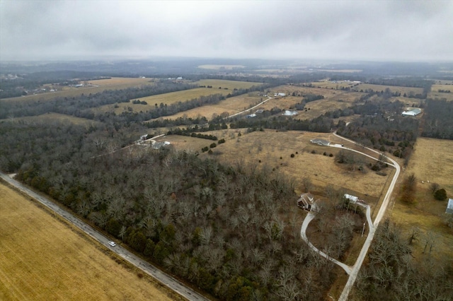 drone / aerial view featuring a rural view