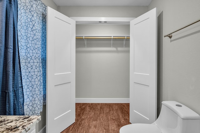 spacious closet with hardwood / wood-style floors