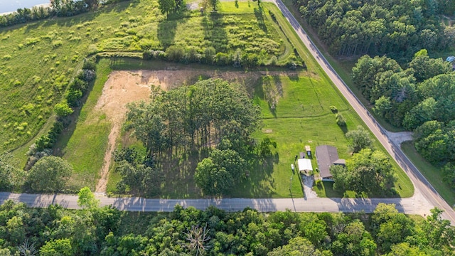 drone / aerial view with a rural view